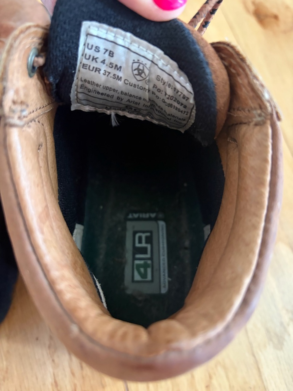Ariat Brown Leather Lace-Up Work Boots - Picture 5 of 6